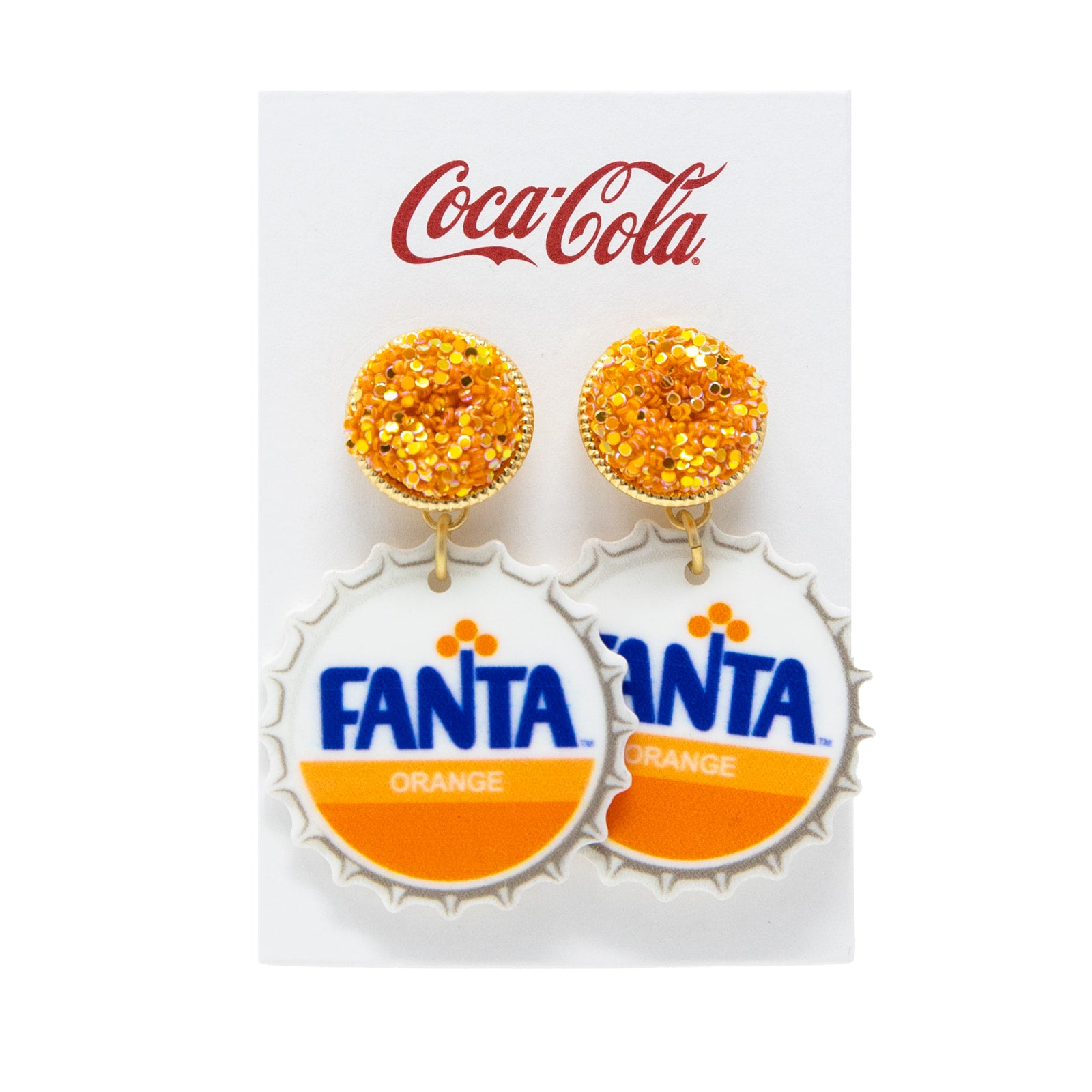 Coca-Cola® Orange Fanta Bottle Cap Earrings