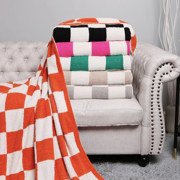 Fuzzy plaid blanket online