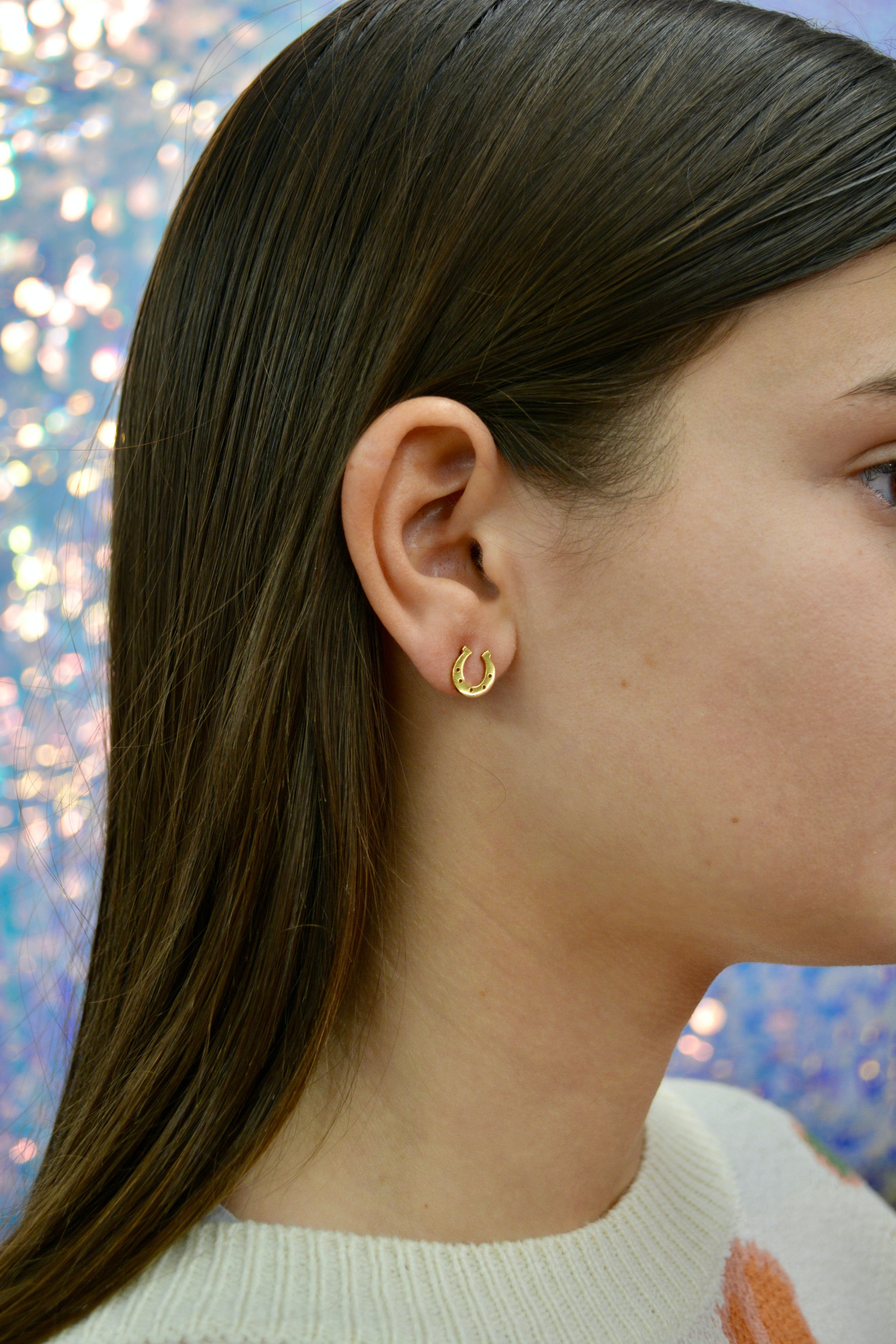 Gold Horseshoe Studs