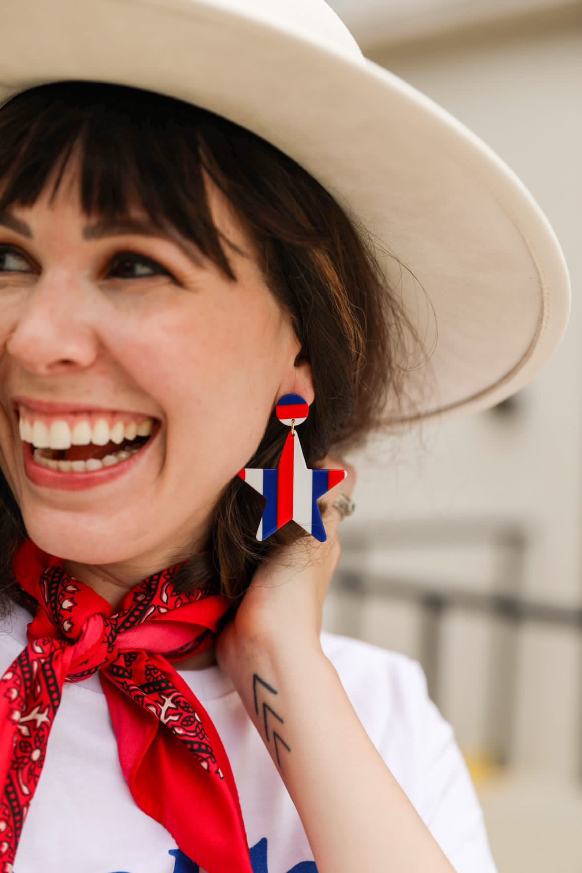 Striped Star Earrings