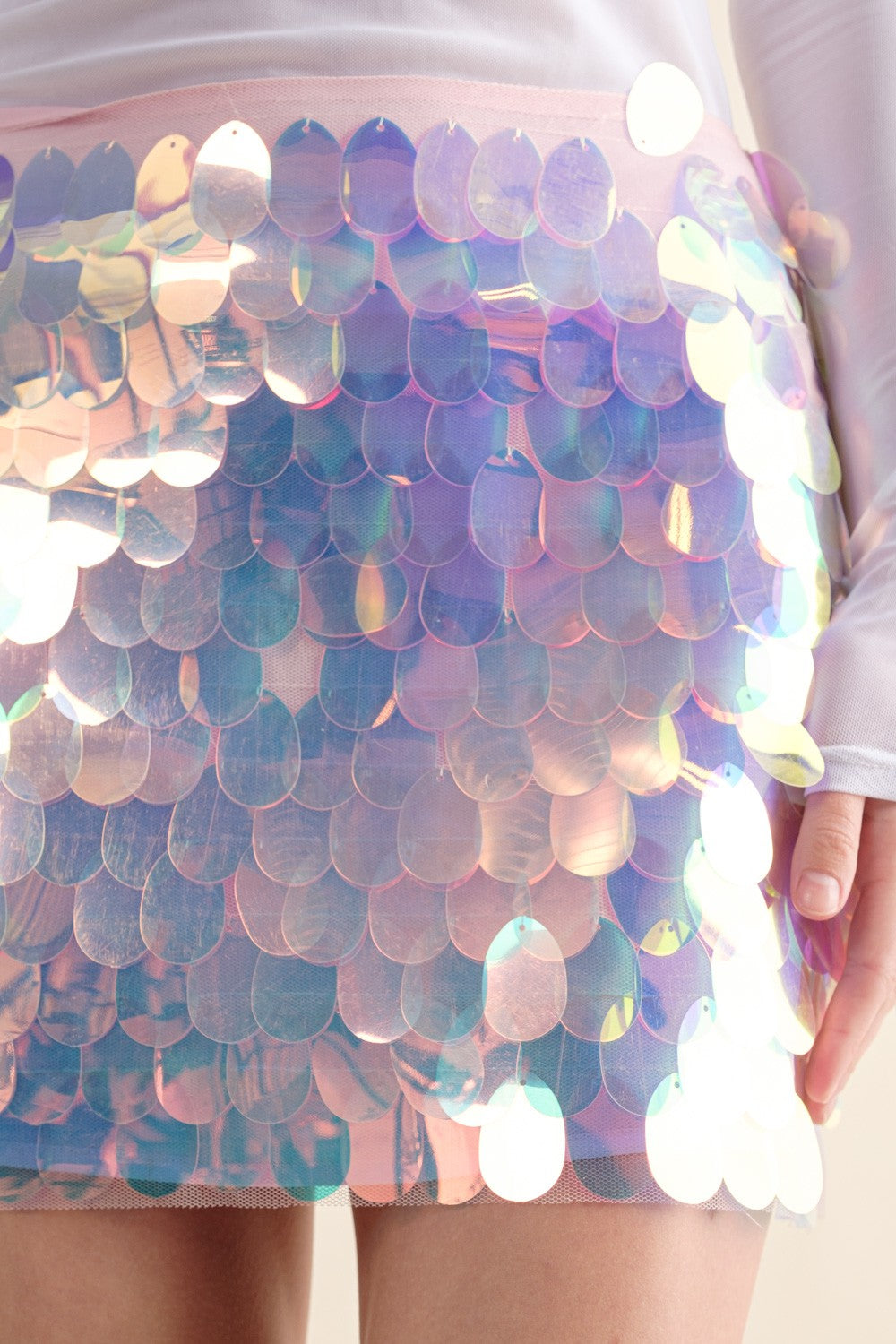 Iridescent Sequin Disc Skirt