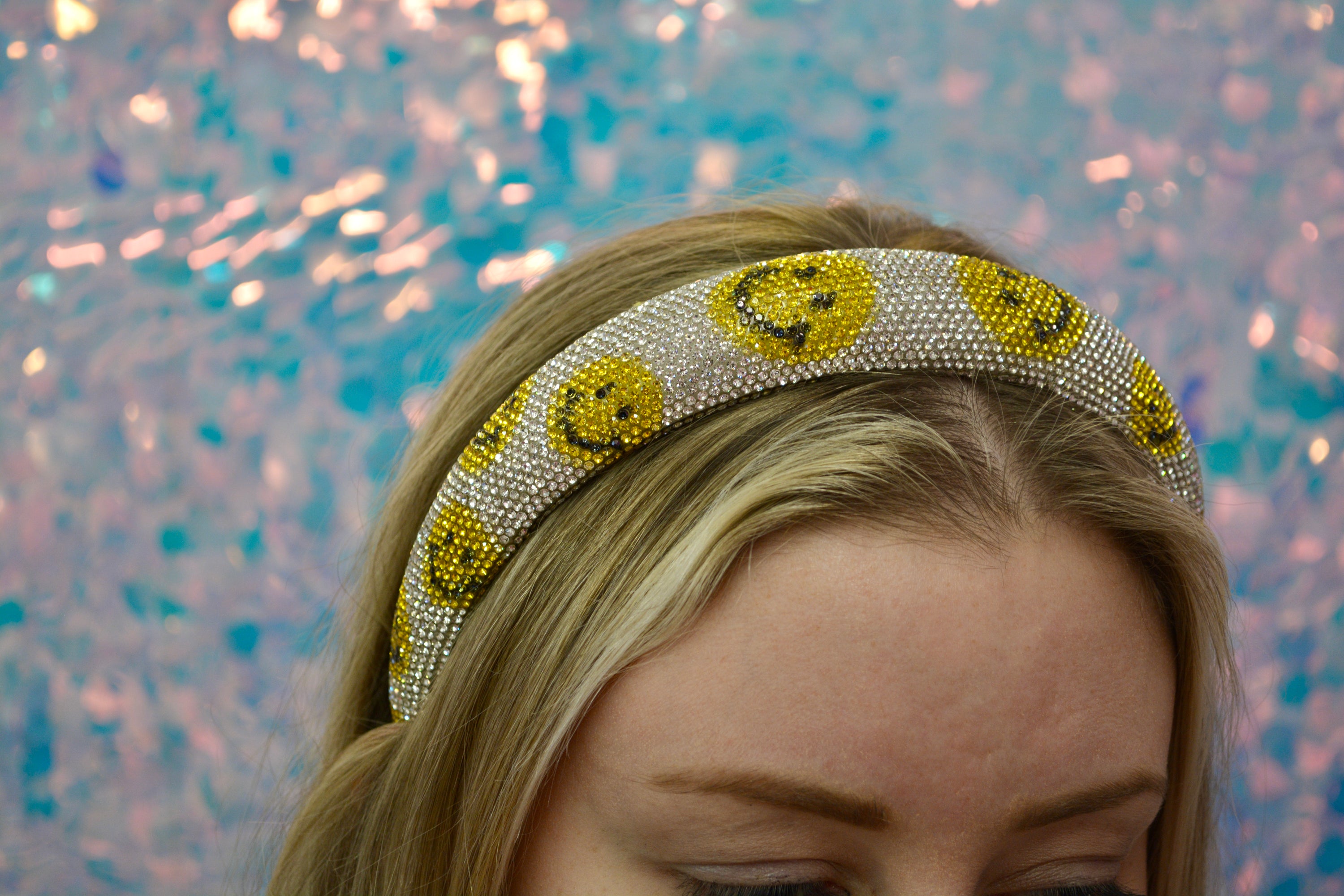 Smiley Face Rhinestone Headband