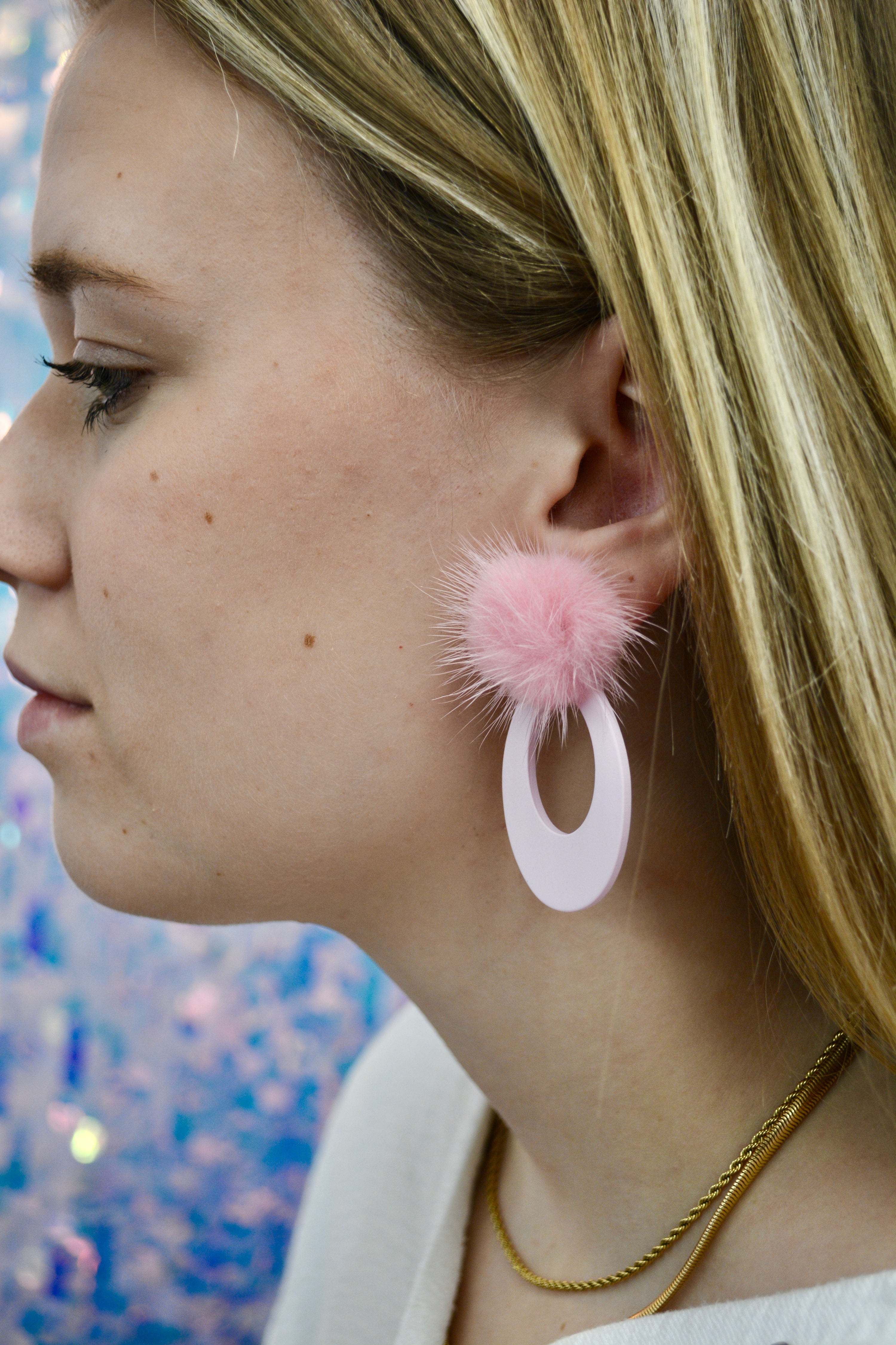 Pink Puff Earrings