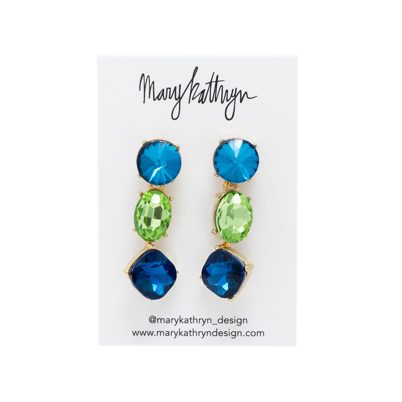 Blue + Green Gemstone Drops