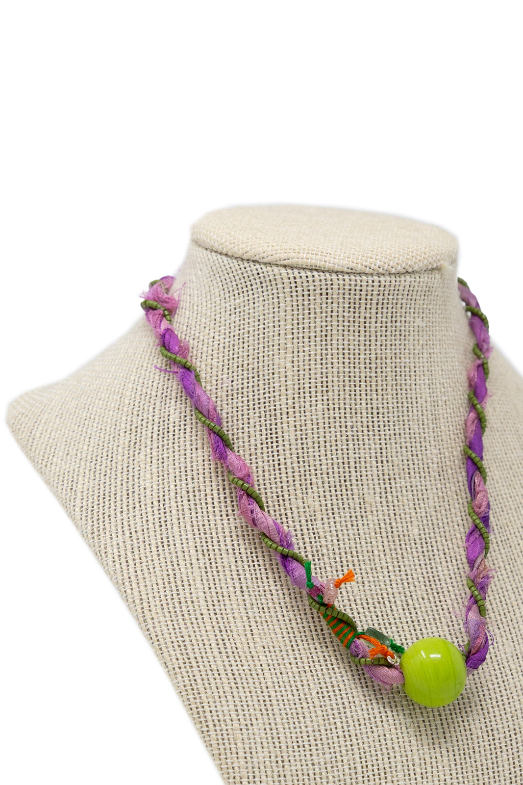 Purple + Green Twist Necklace