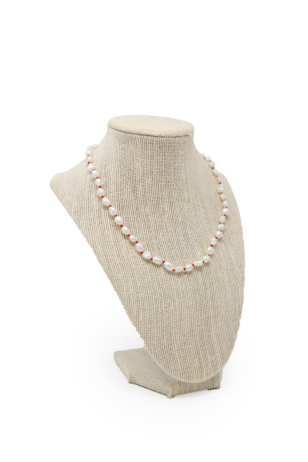 Red Beaded Pearl Necklace