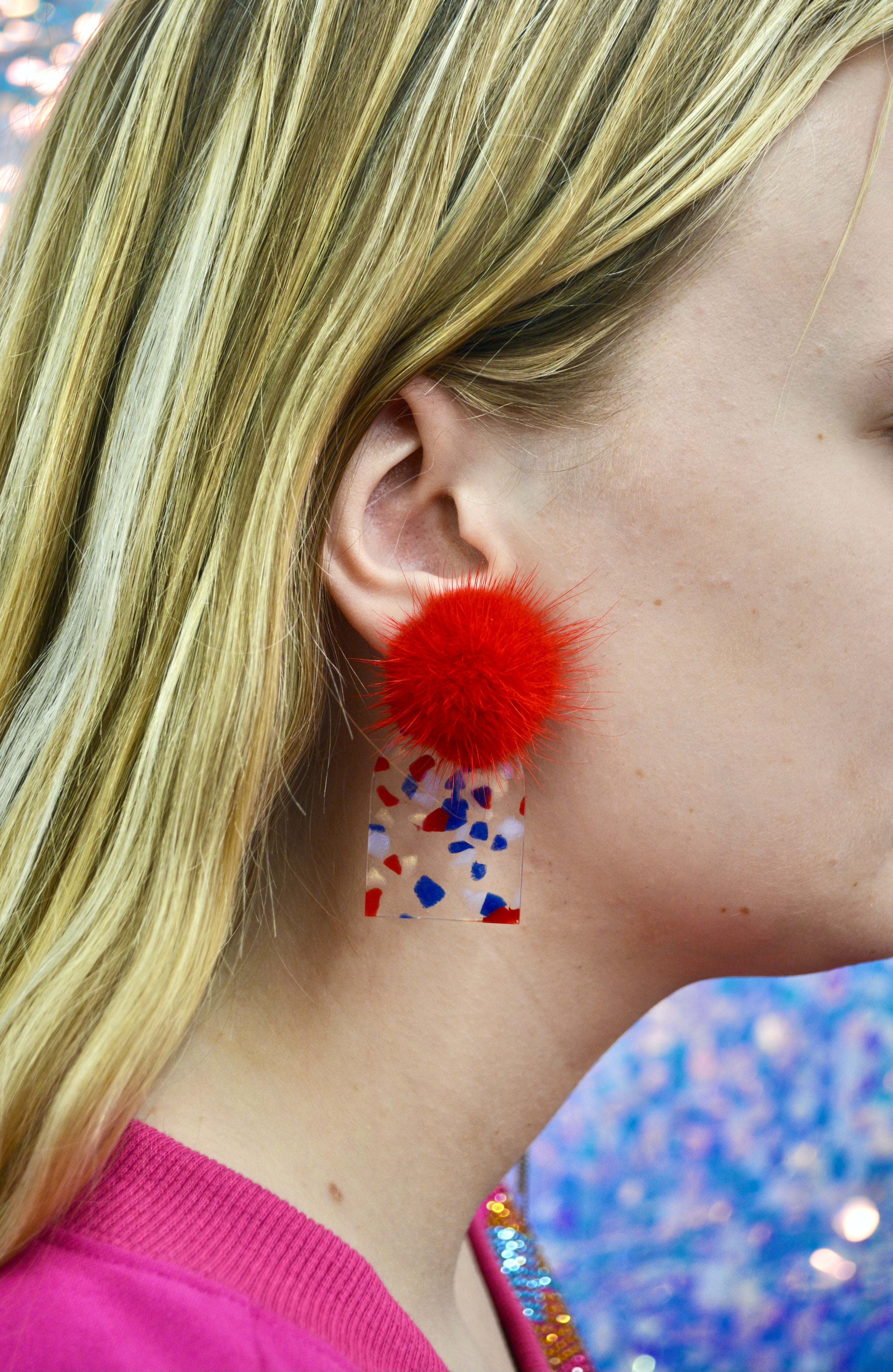 Patriotic Puff Earrings