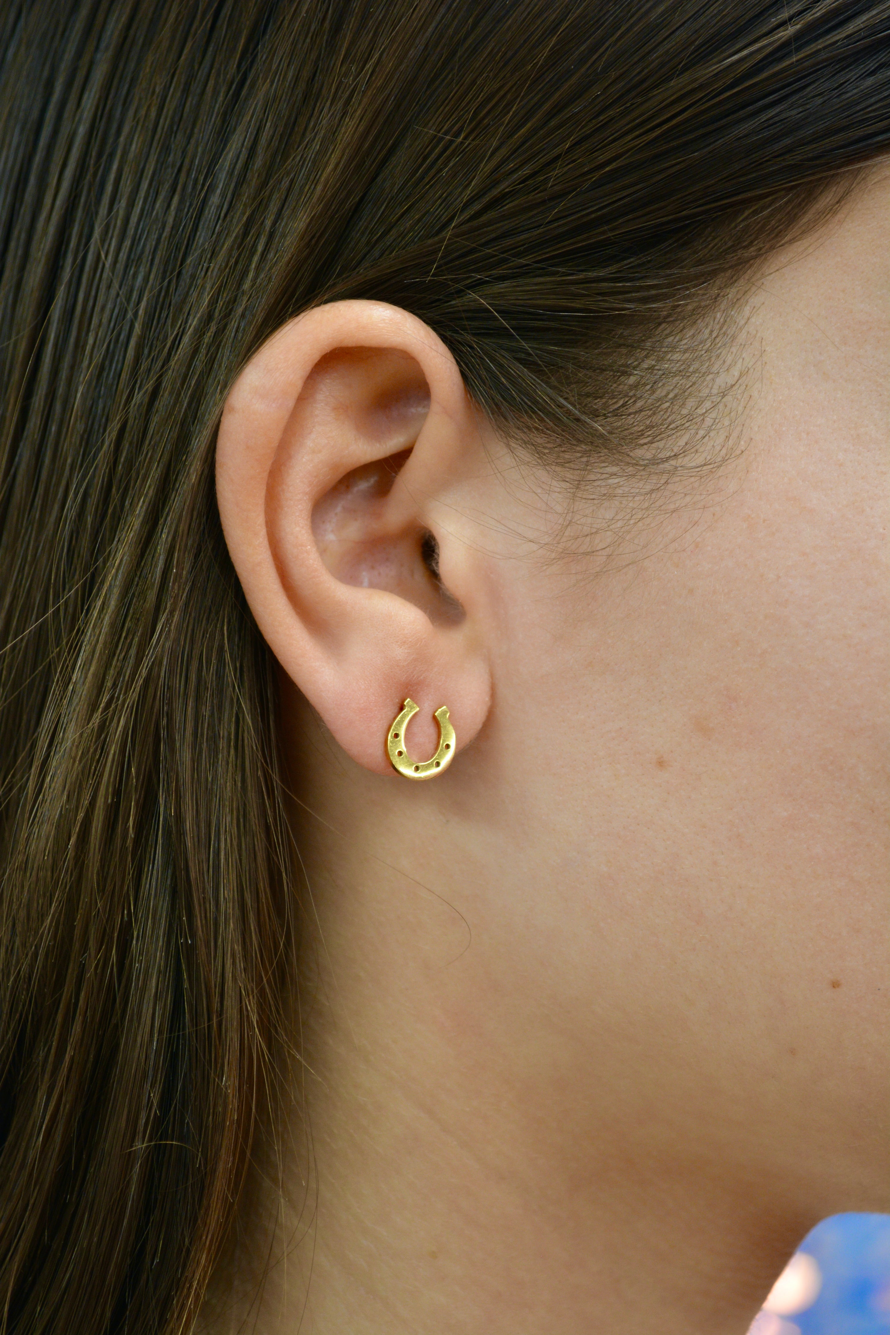 Gold Horseshoe Studs