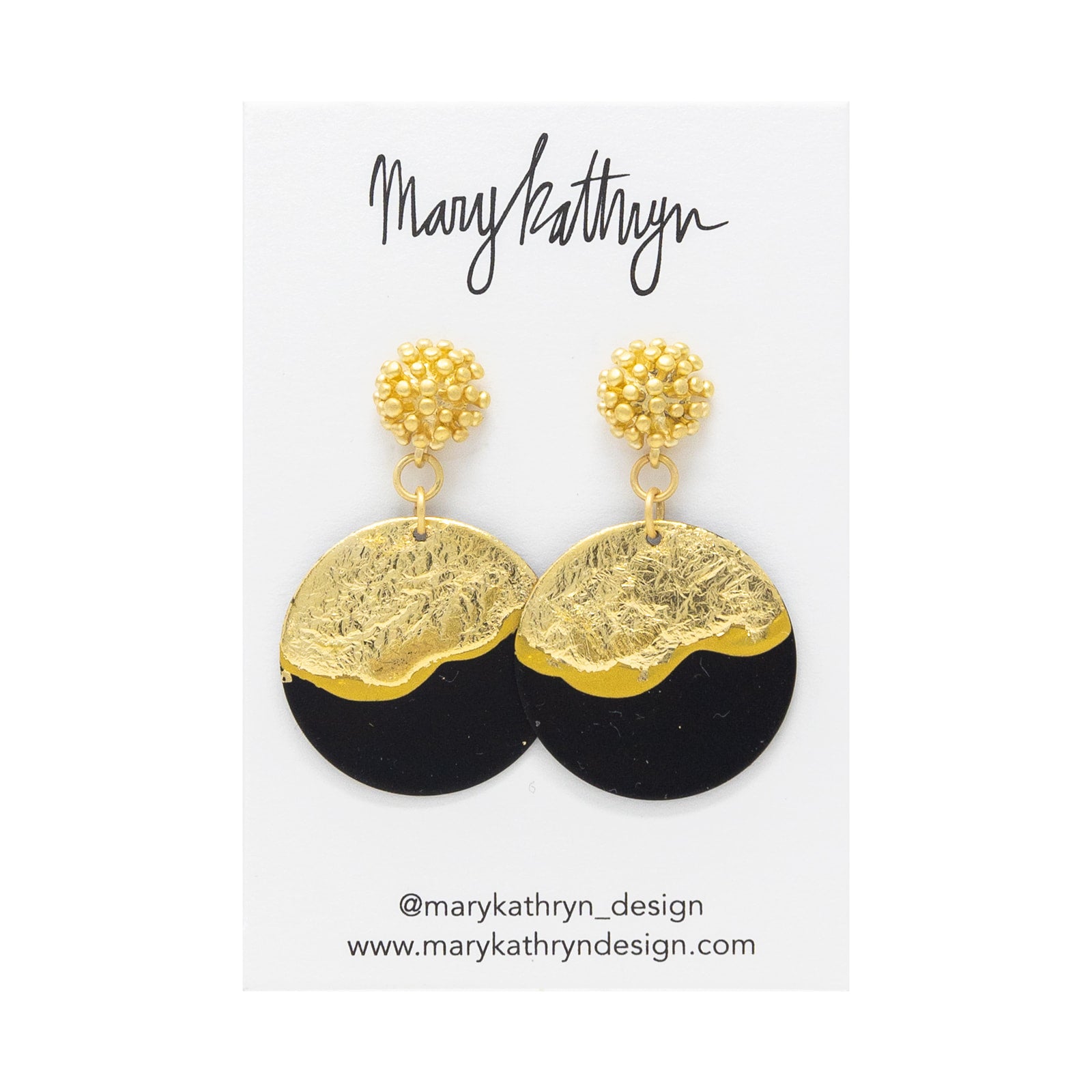 Black Lorelei Disc Earrings