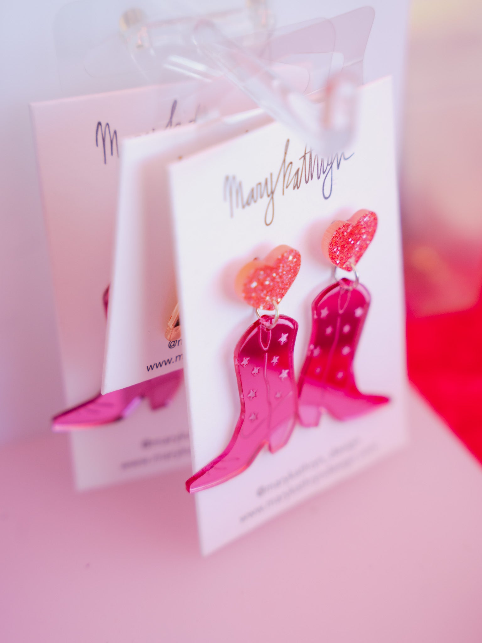 Raelynn Pink Boot Earrings