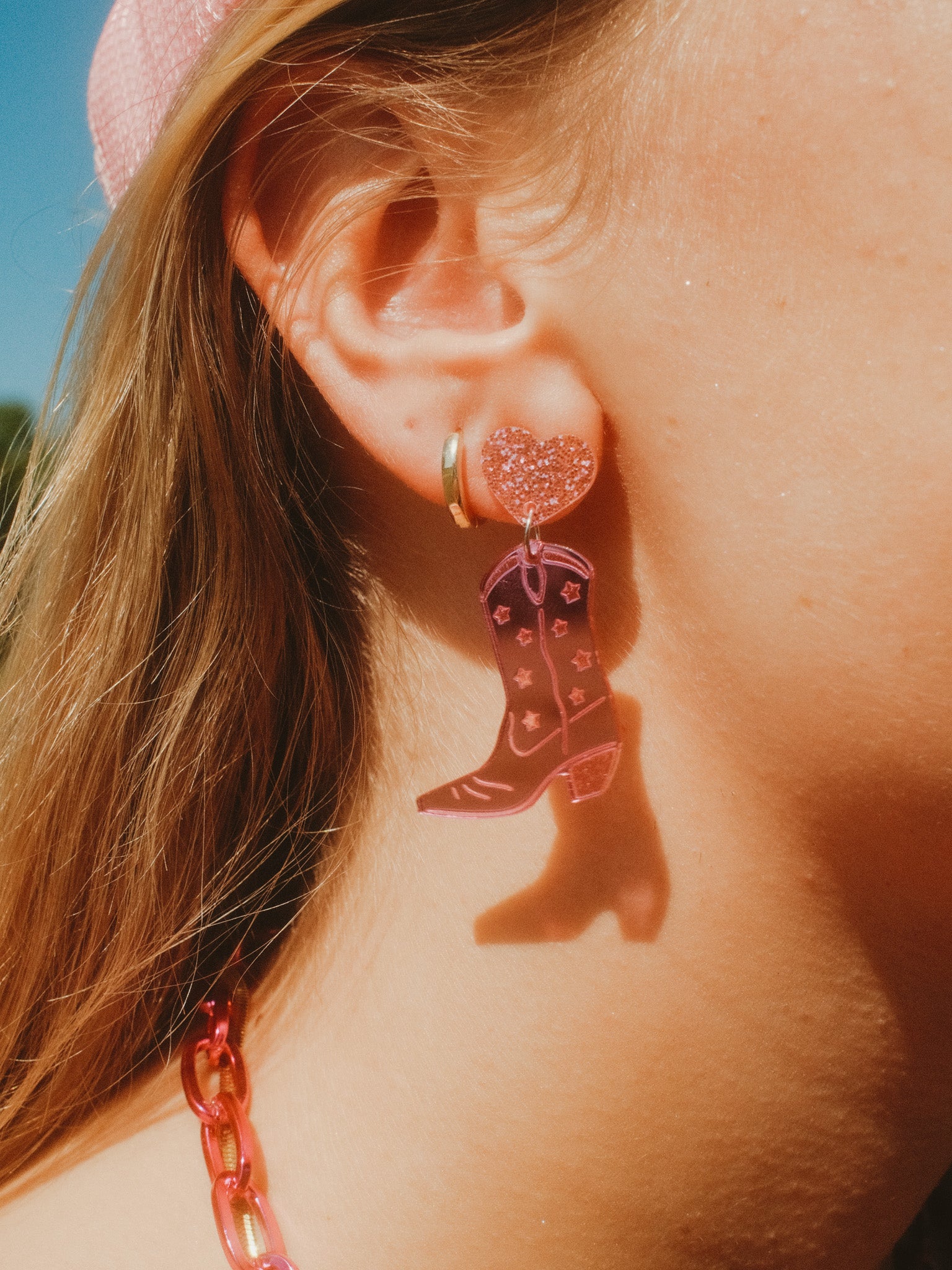 Raelynn Pink Boot Earrings