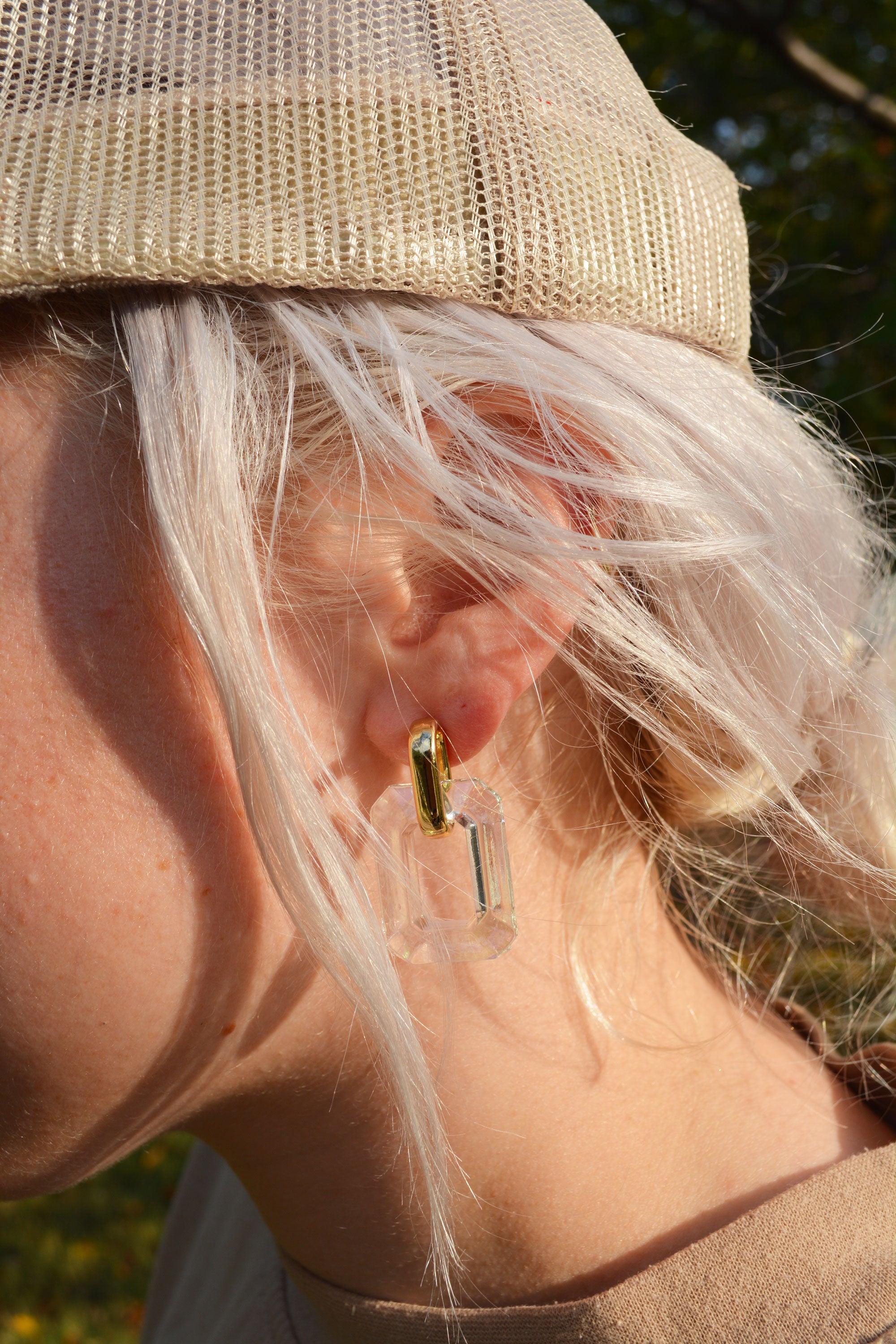 Iridescent Acrylic Drop Earrings