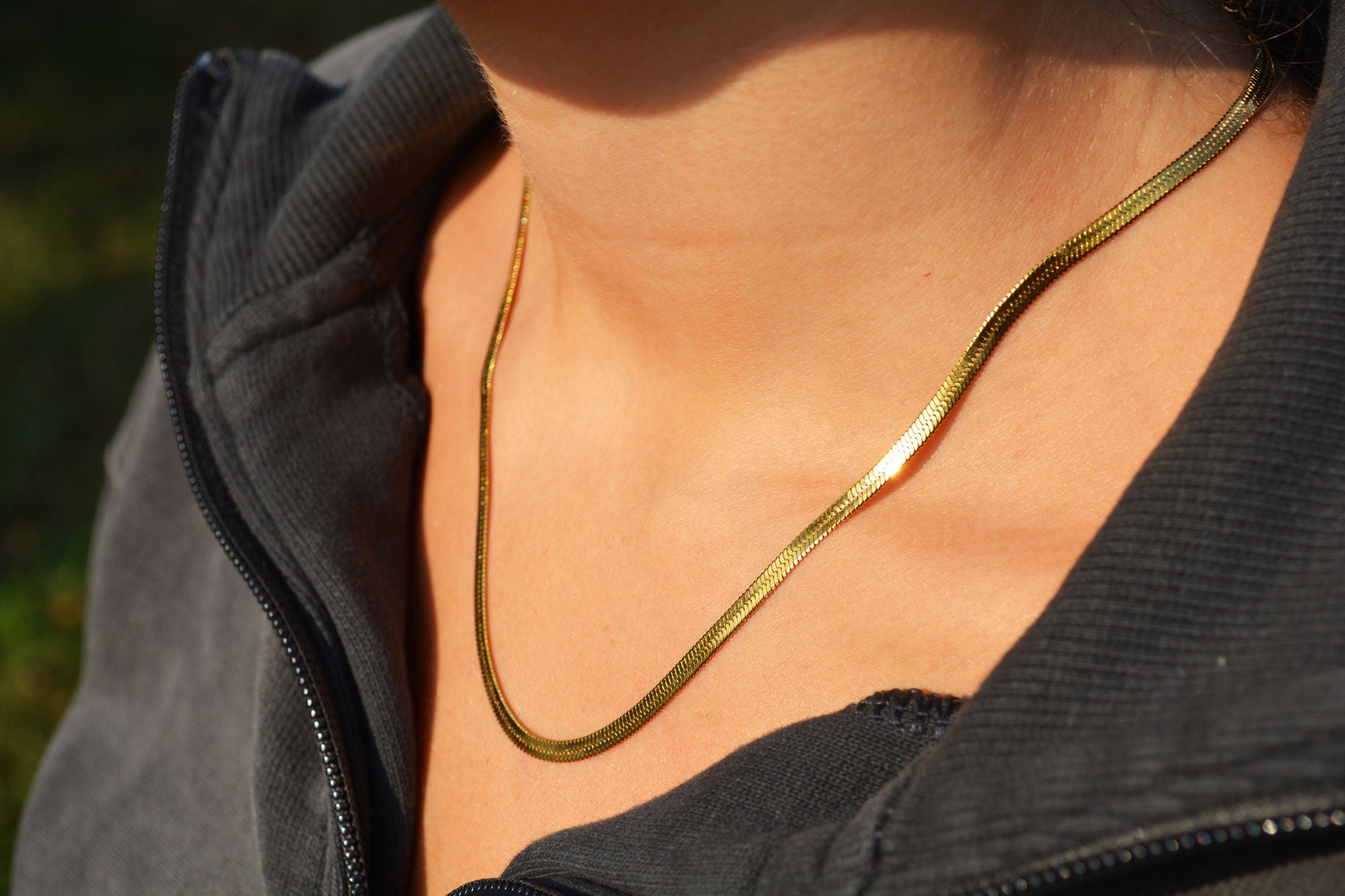 Skinny Herringbone Necklace