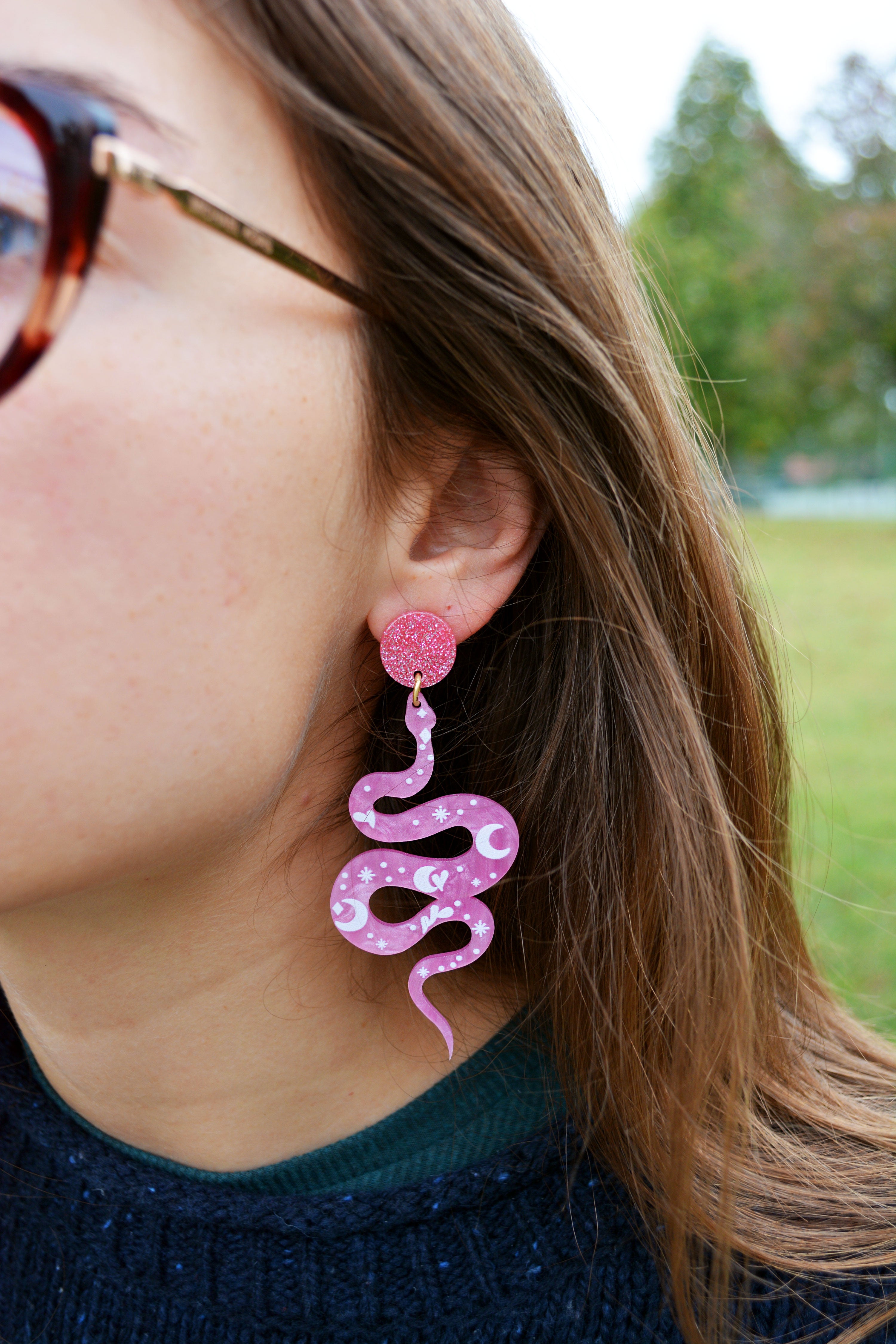 Sabrina Snake Dangles (PINK)