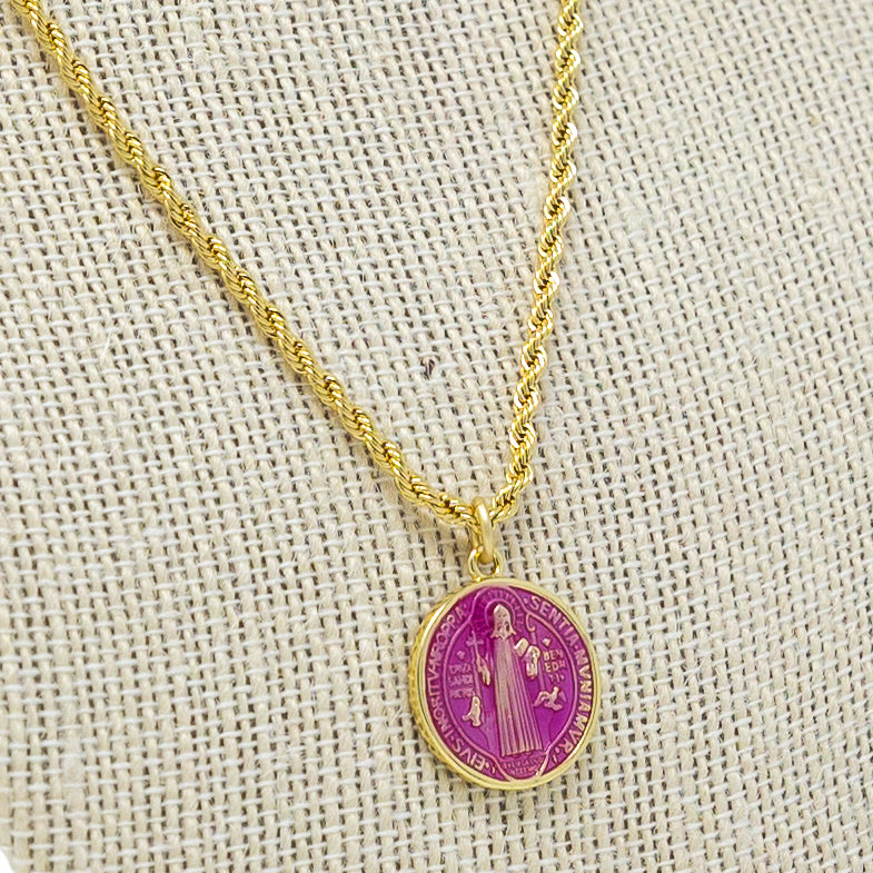 Hot Pink Saint Necklace