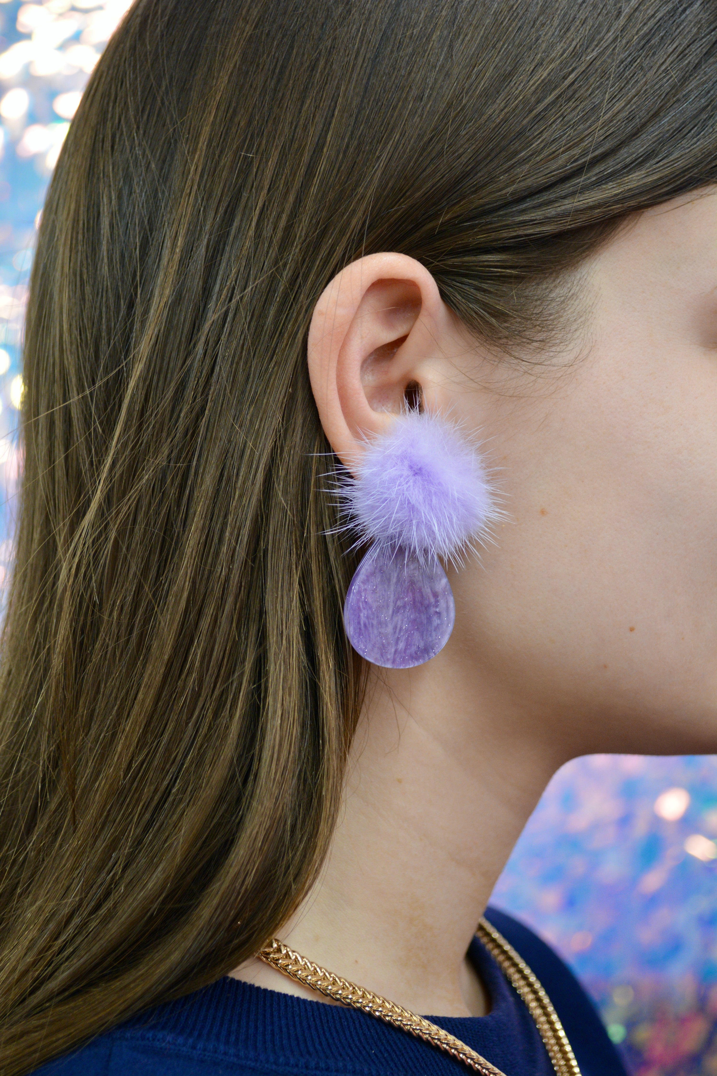 Lavender Haze Puff Earrings