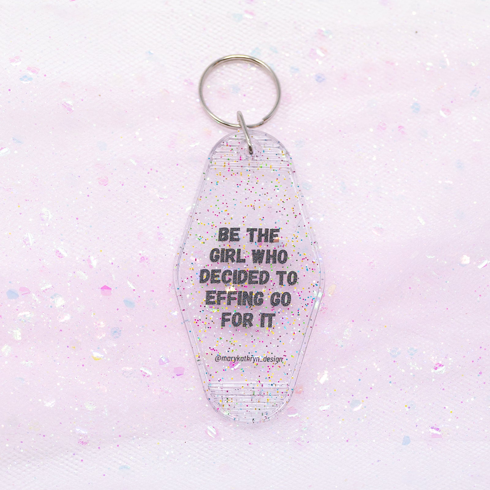 Effing Go For It Keychain (CLEAR GLITTER)