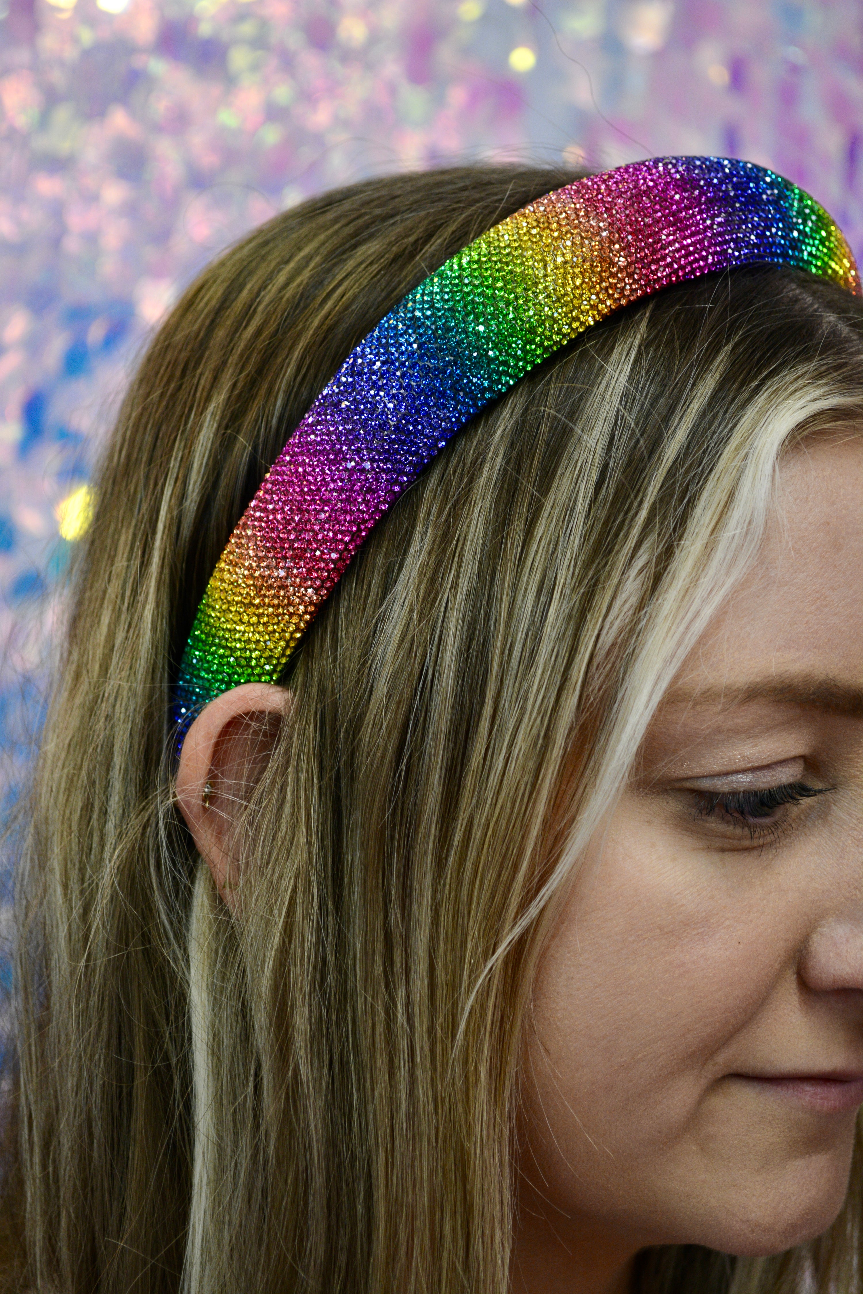 Rainbow Rhinestone Headband