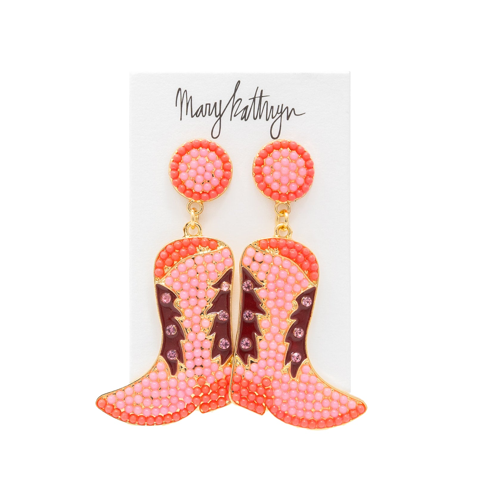 Pink Sheryl Boot Earrings
