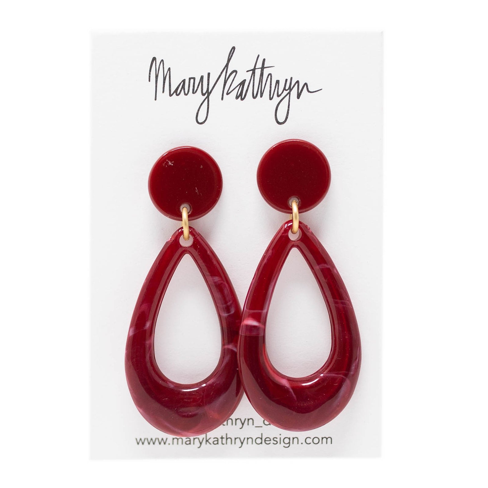 Crimson Romance Acrylic Earrings