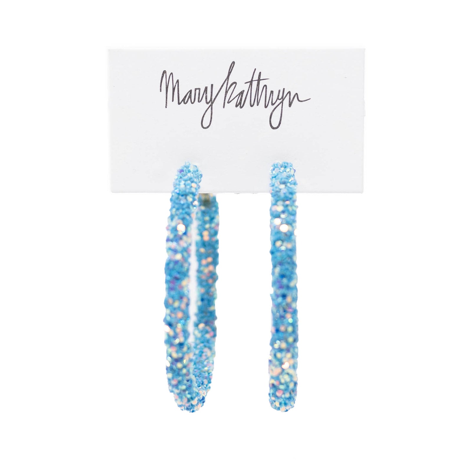 Pacific Blue Glitter Hoops