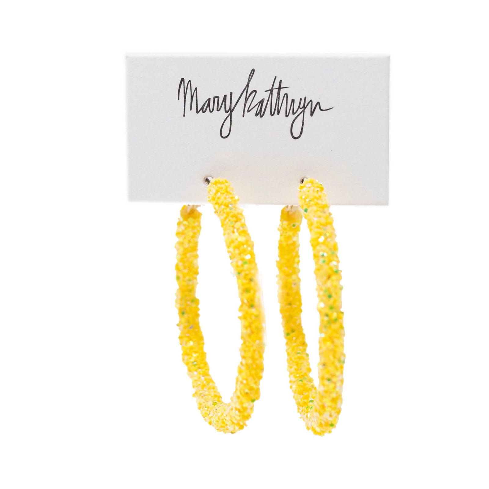 Yellow Glitter Hoops