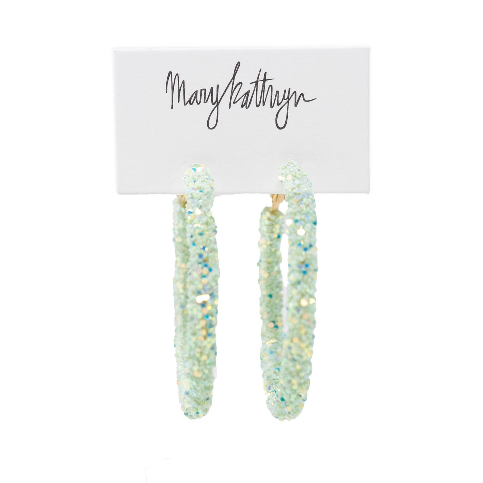 Mint Glitter Hoops