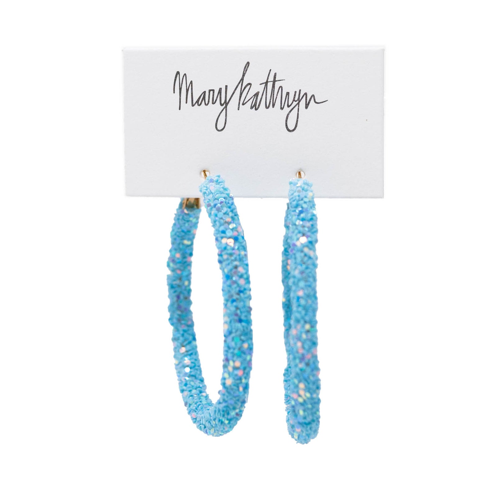 Arctic Blue Glitter Hoops