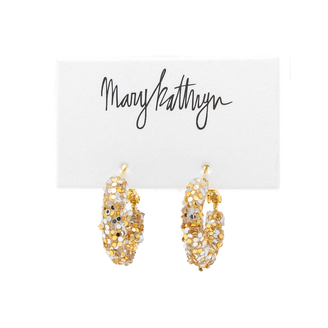 Orange Glitter Hoops – Mary Kathryn Design