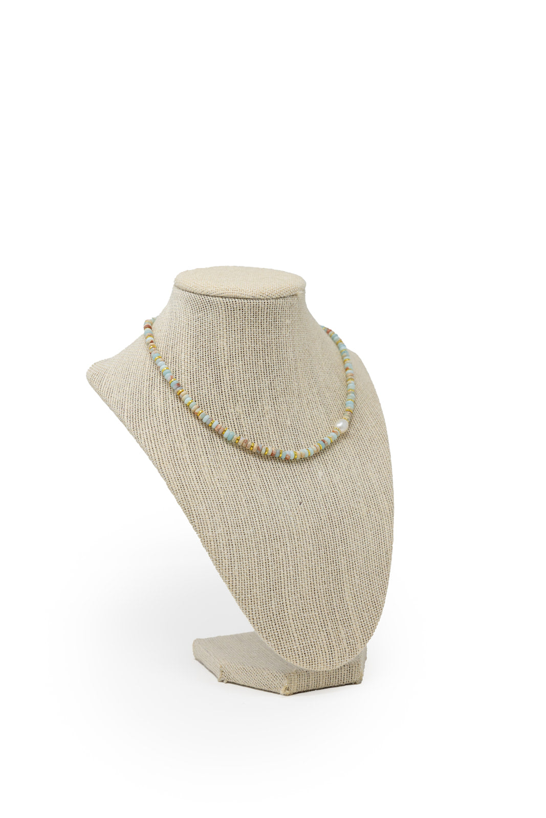 Seafoam Pearl Beaded Necklace