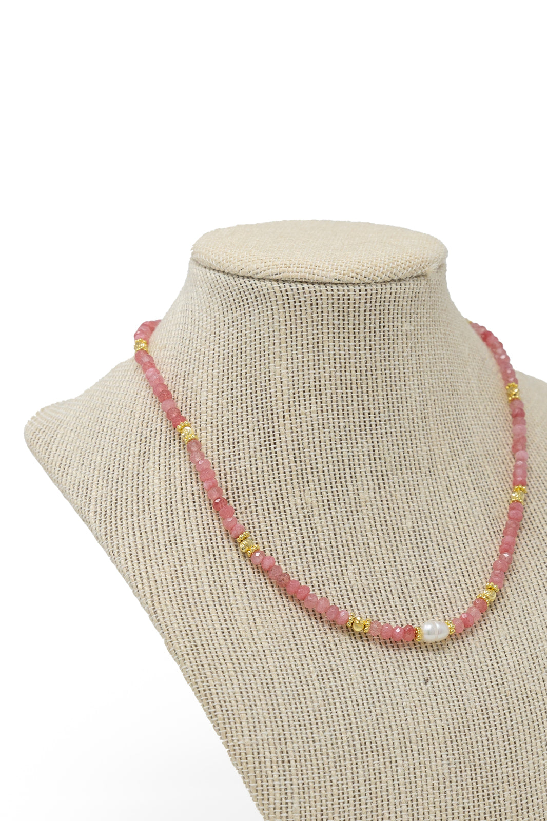 Rose Quartz Pearl Beaded Necklace