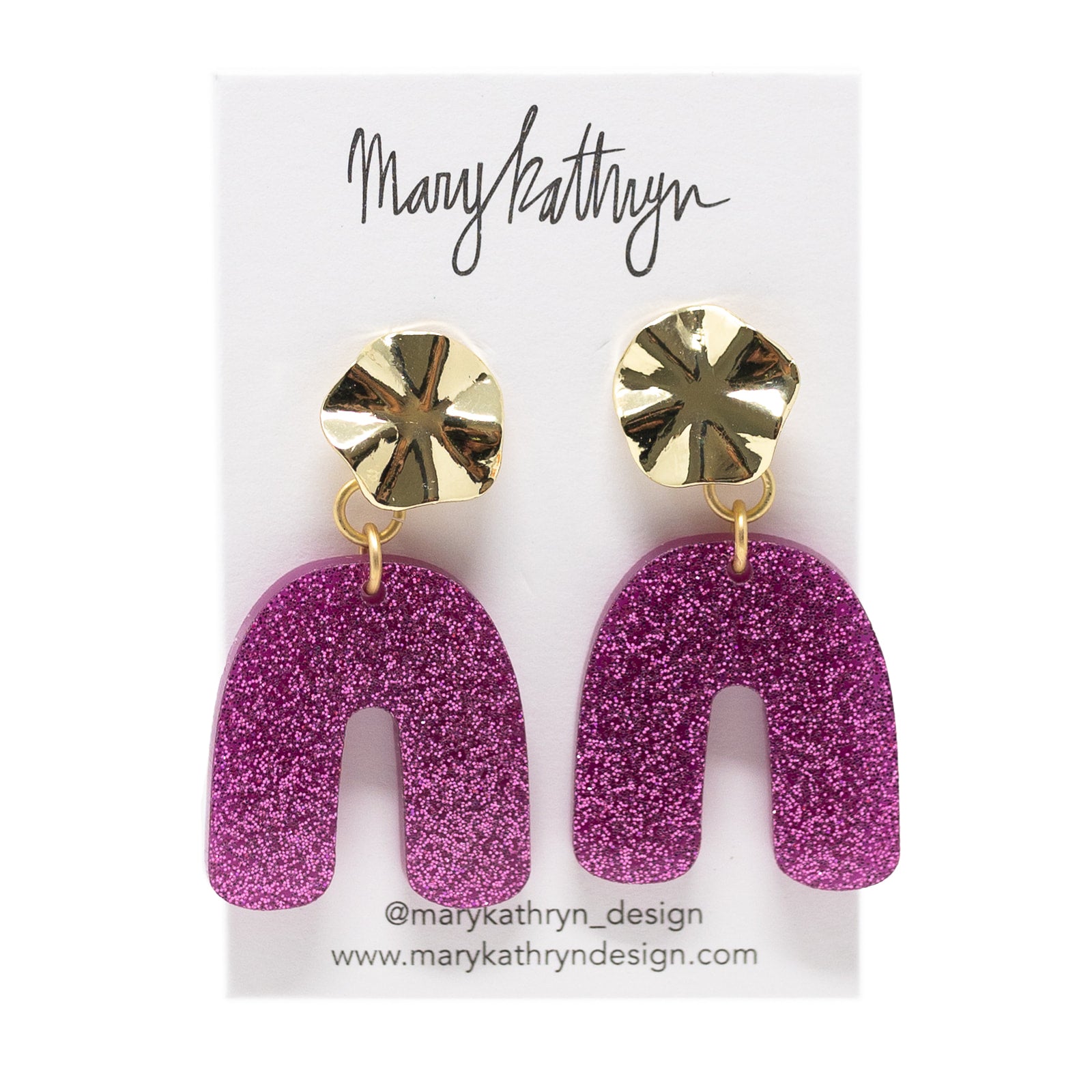 Pink Shabby Glitter Earrings