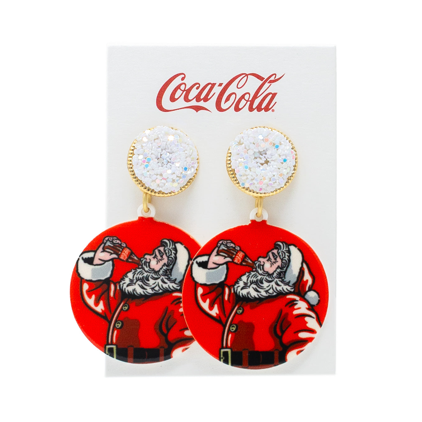 Coca-Cola® Christmas Santa Earrings