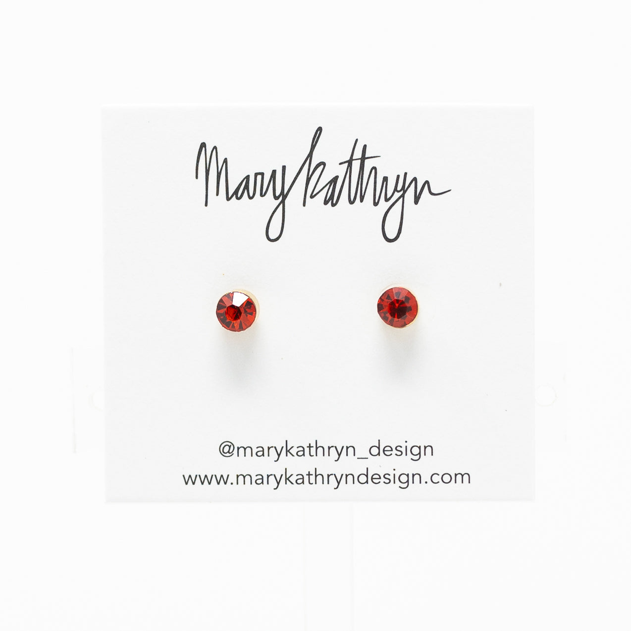 CZ Red Stone Studs