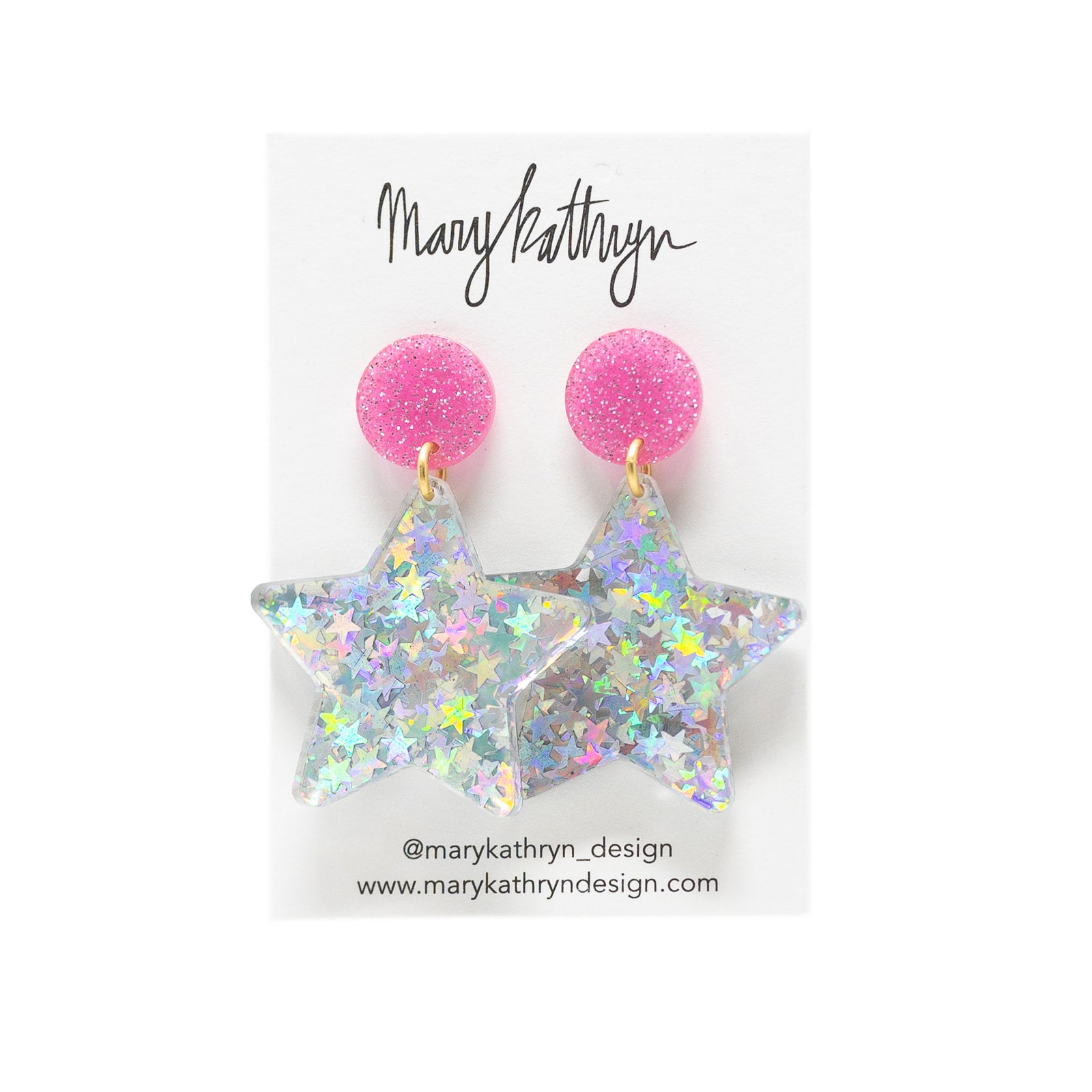 Pink Rockefeller Star Earrings