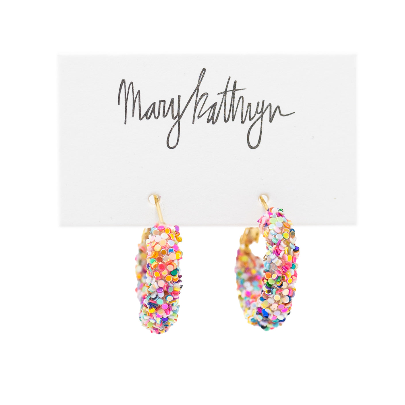 Rainbow Glitter Hoops