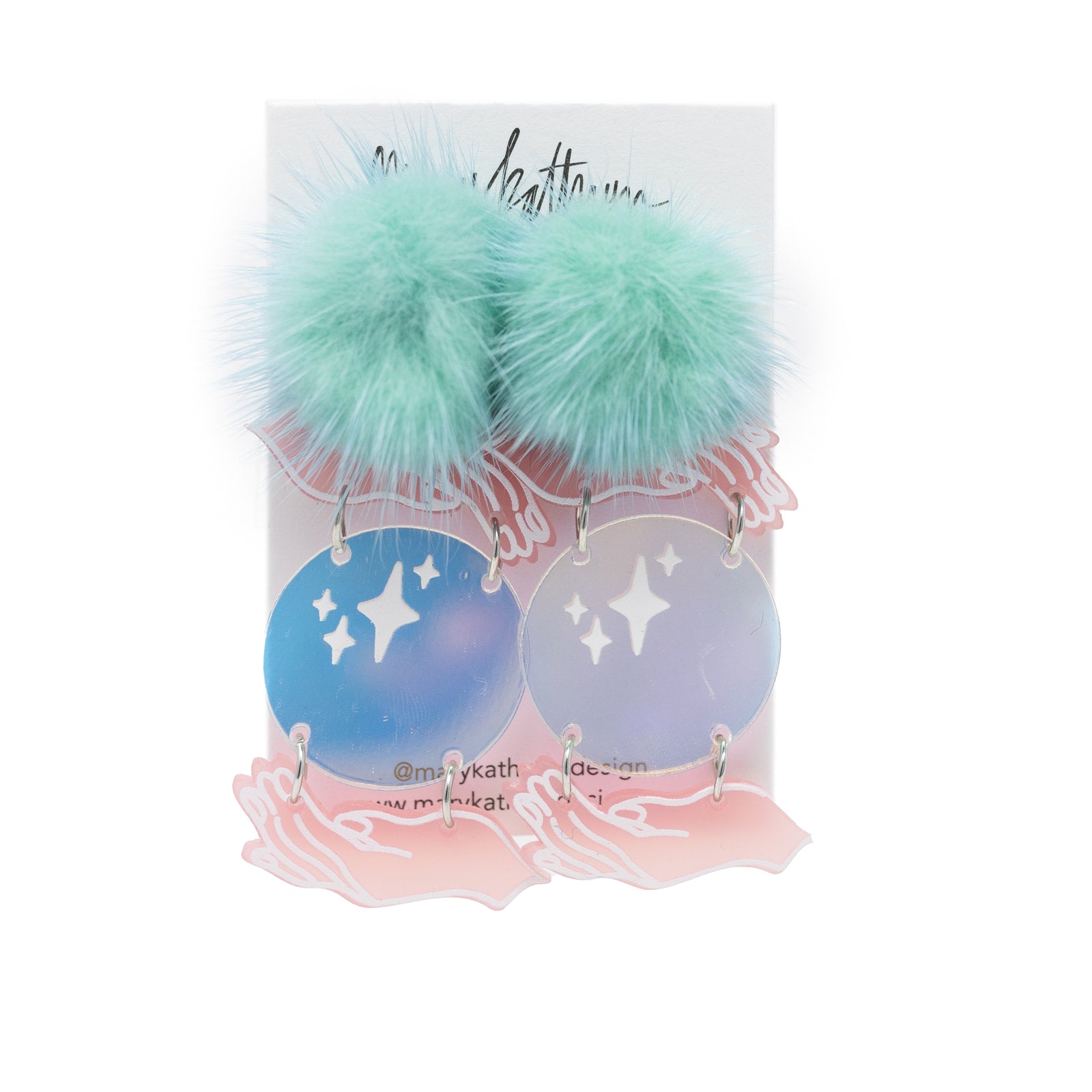 Luna Puff Crystal Ball Earrings