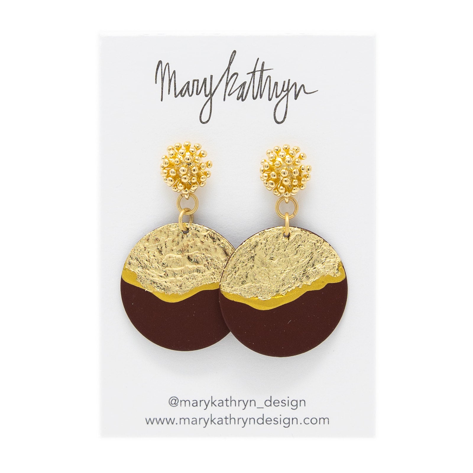 Burgundy Lorelei Disc Earrings