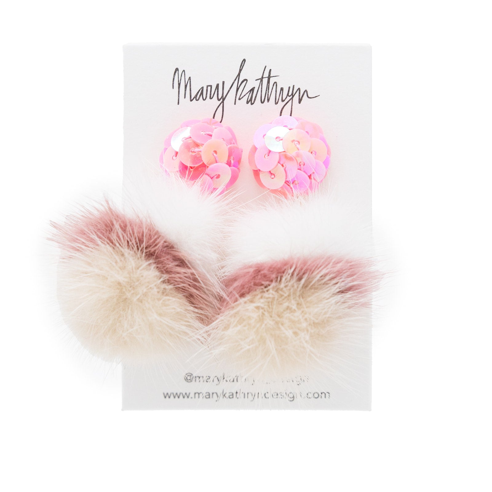 Pink Candy Crush Puff Earrings