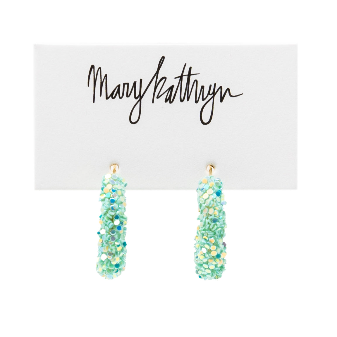 Seafoam Green Glitter Hoops