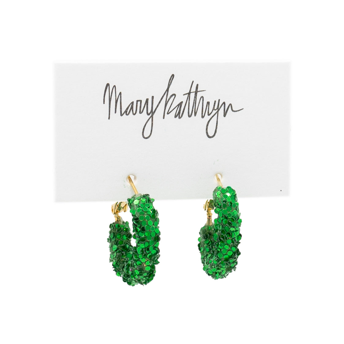 Evergreen Glitter Hoops