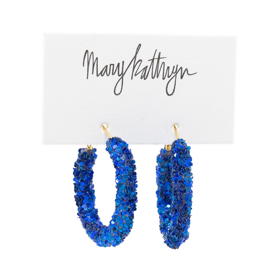 Royal Blue Glitter Hoops