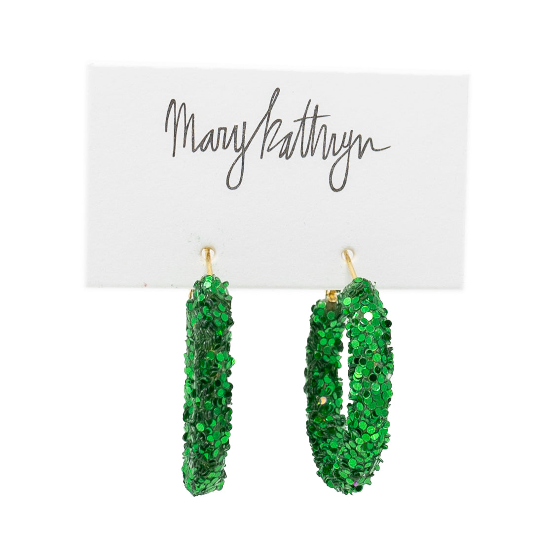 Evergreen Glitter Hoops