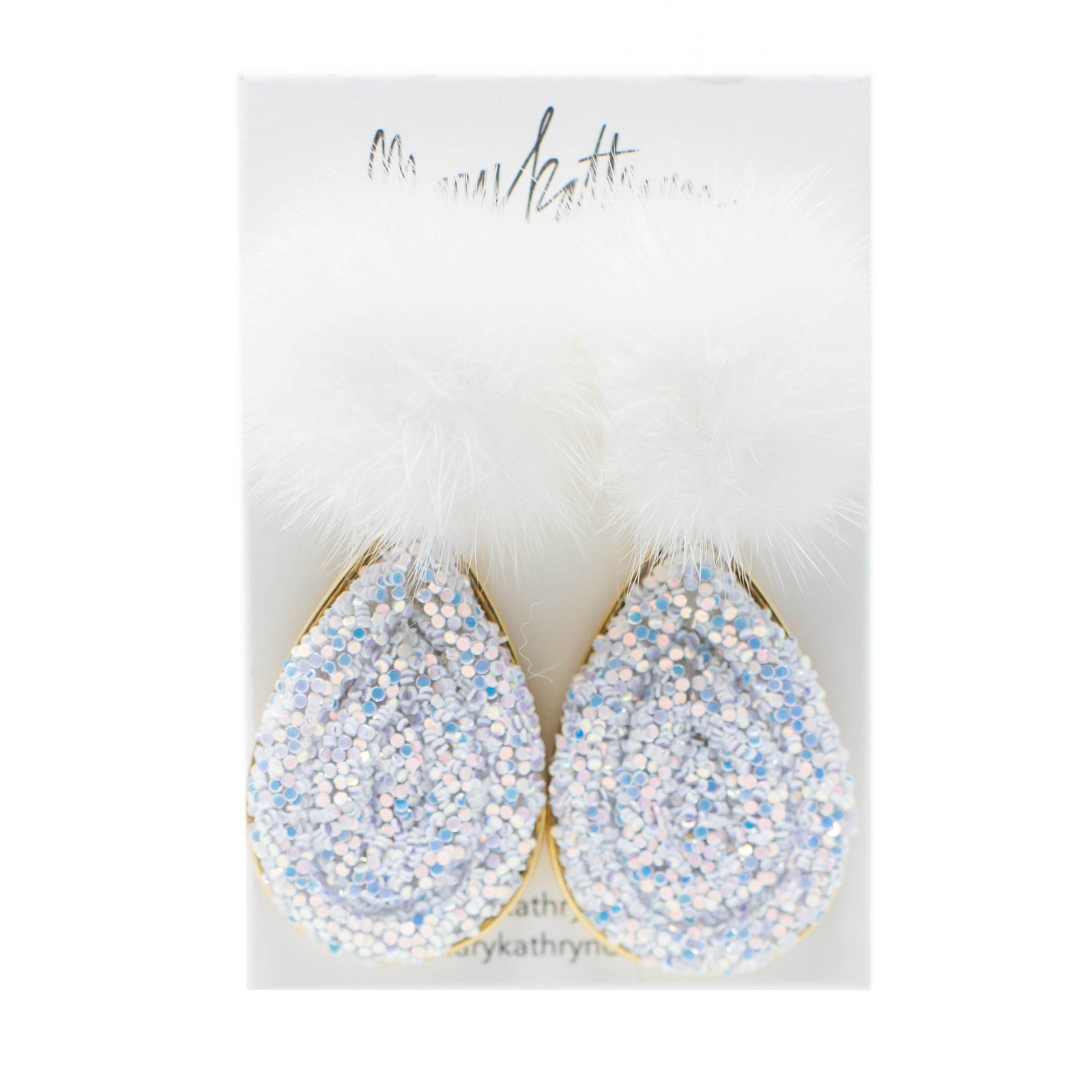 White Lacey Puff Earrings