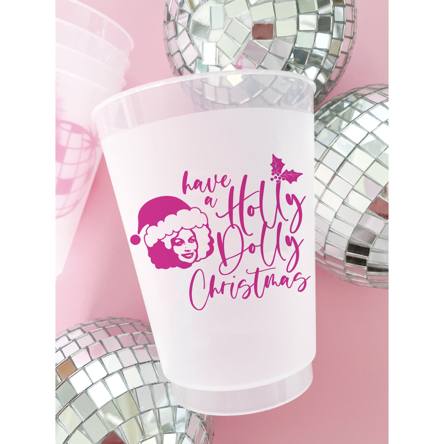 Holly Dolly Christmas Frosted Cups (set of 6)