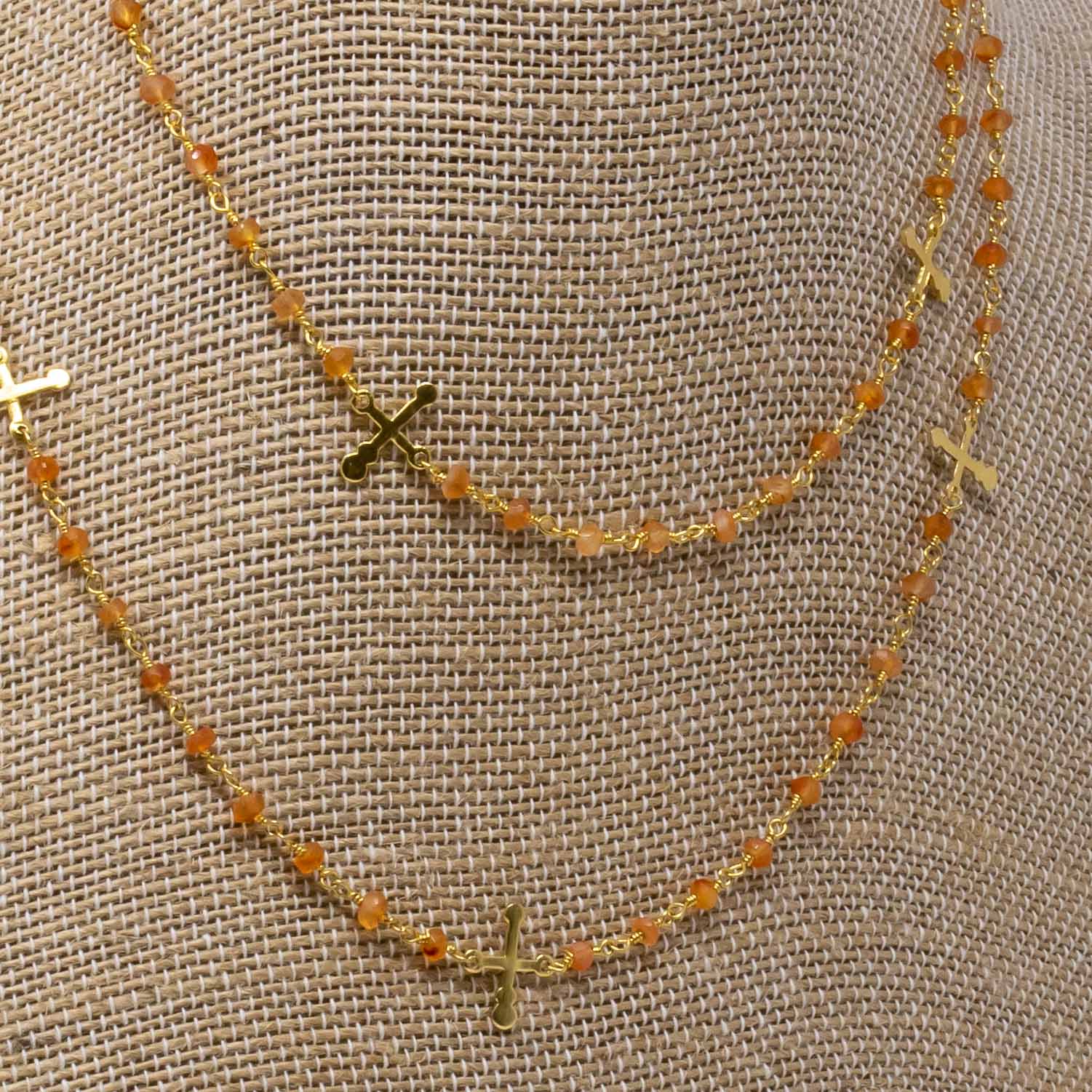 Zoie Long Citrine Cross Necklace