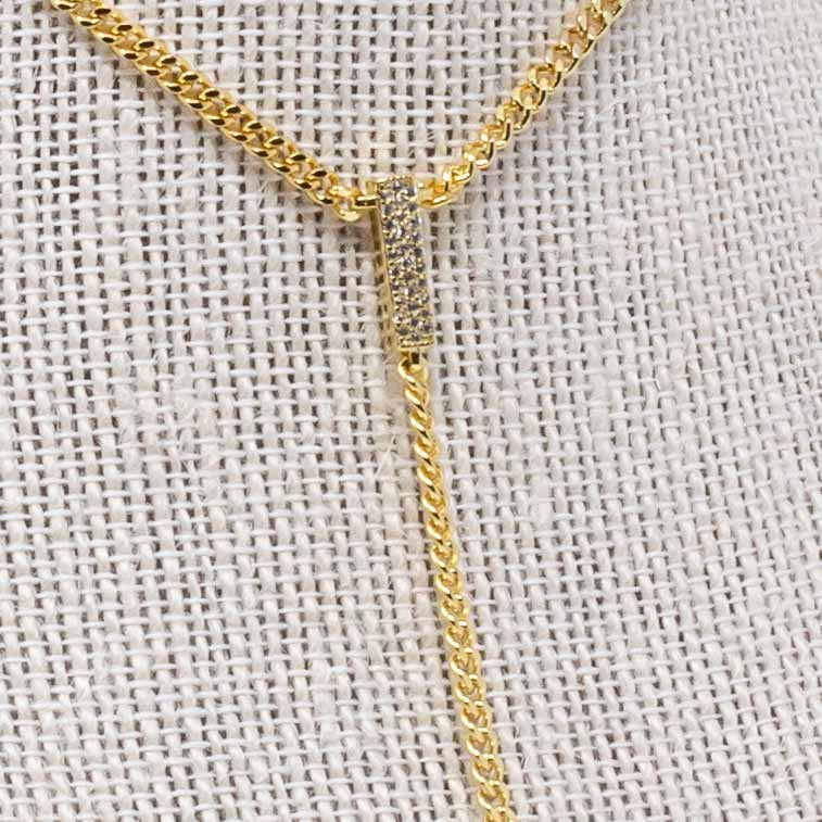 Juju Pave Lariat *gold + silver*