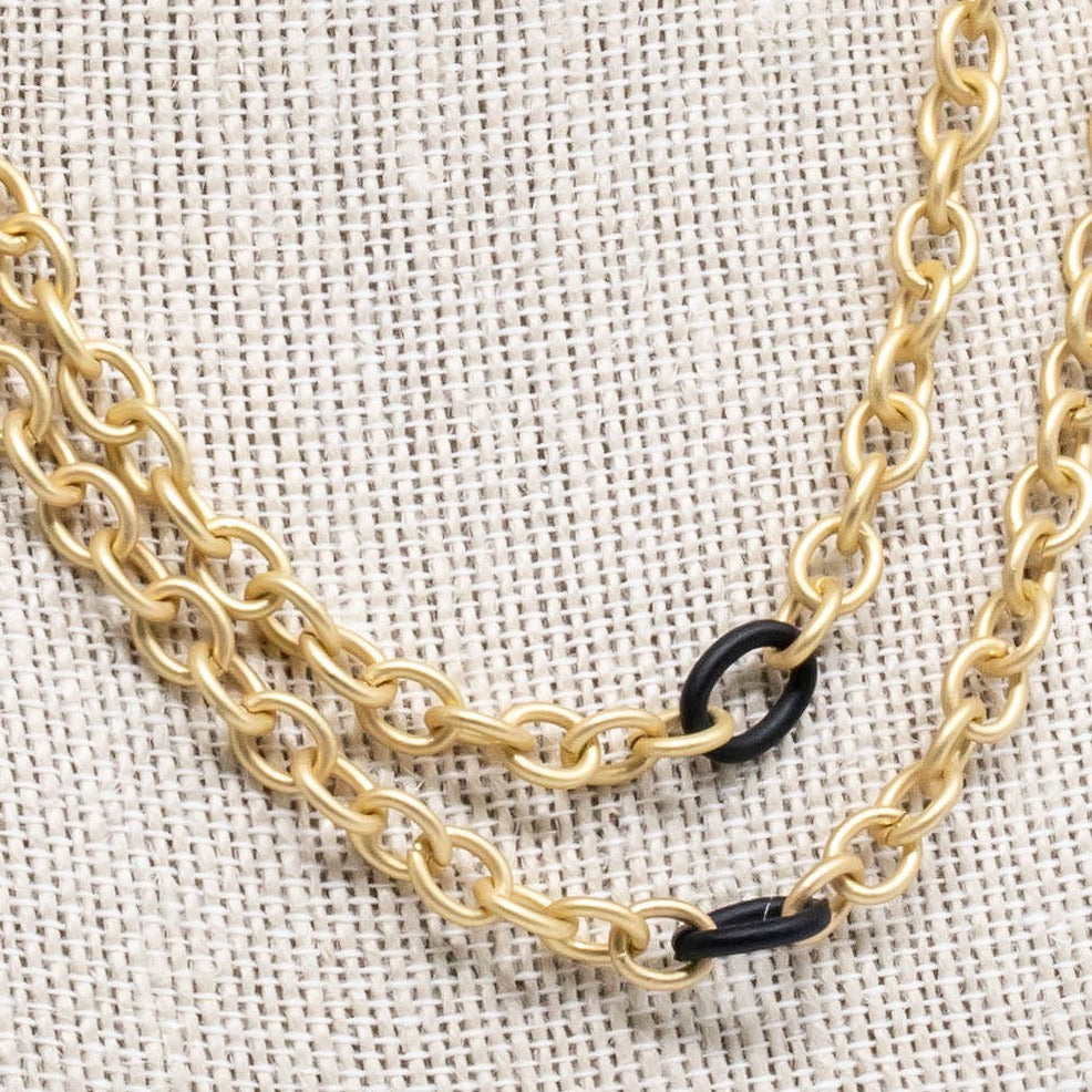 Two Toned Long Necklace (GOLD)