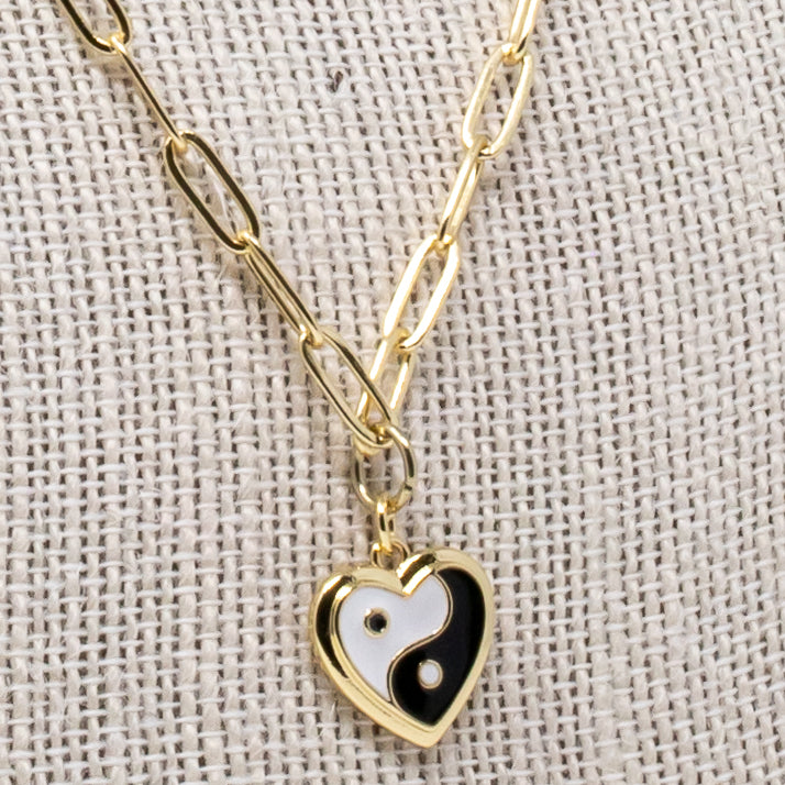 Heart Ying Yang Necklace