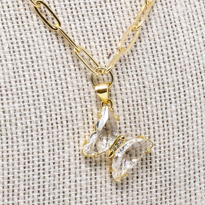 Emily Butterfly Necklace (CLEAR)